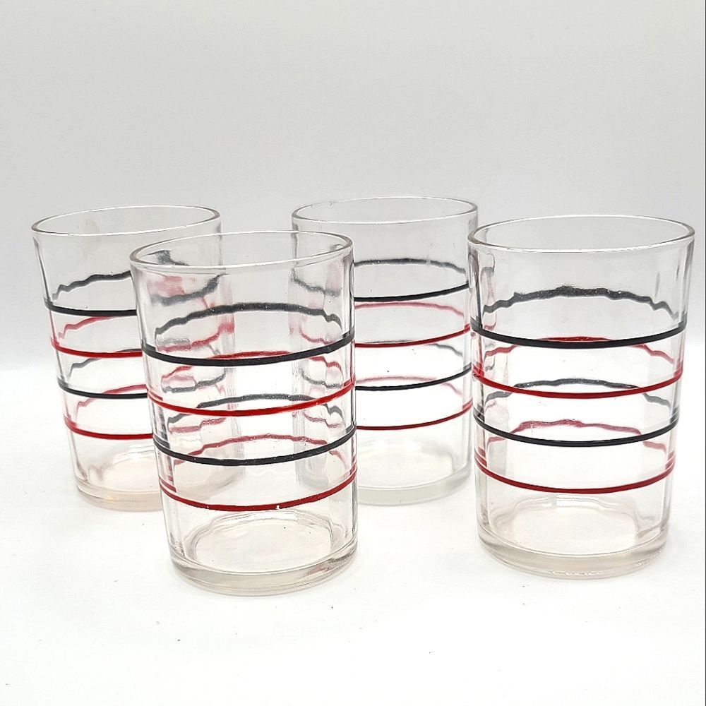 Vintage Hazel Atlas Juice Glasses, Set Of 4, 5oz